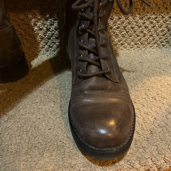 GEOX chocolate brown combat boots. *zippered lace up. - Picture 6 of 11